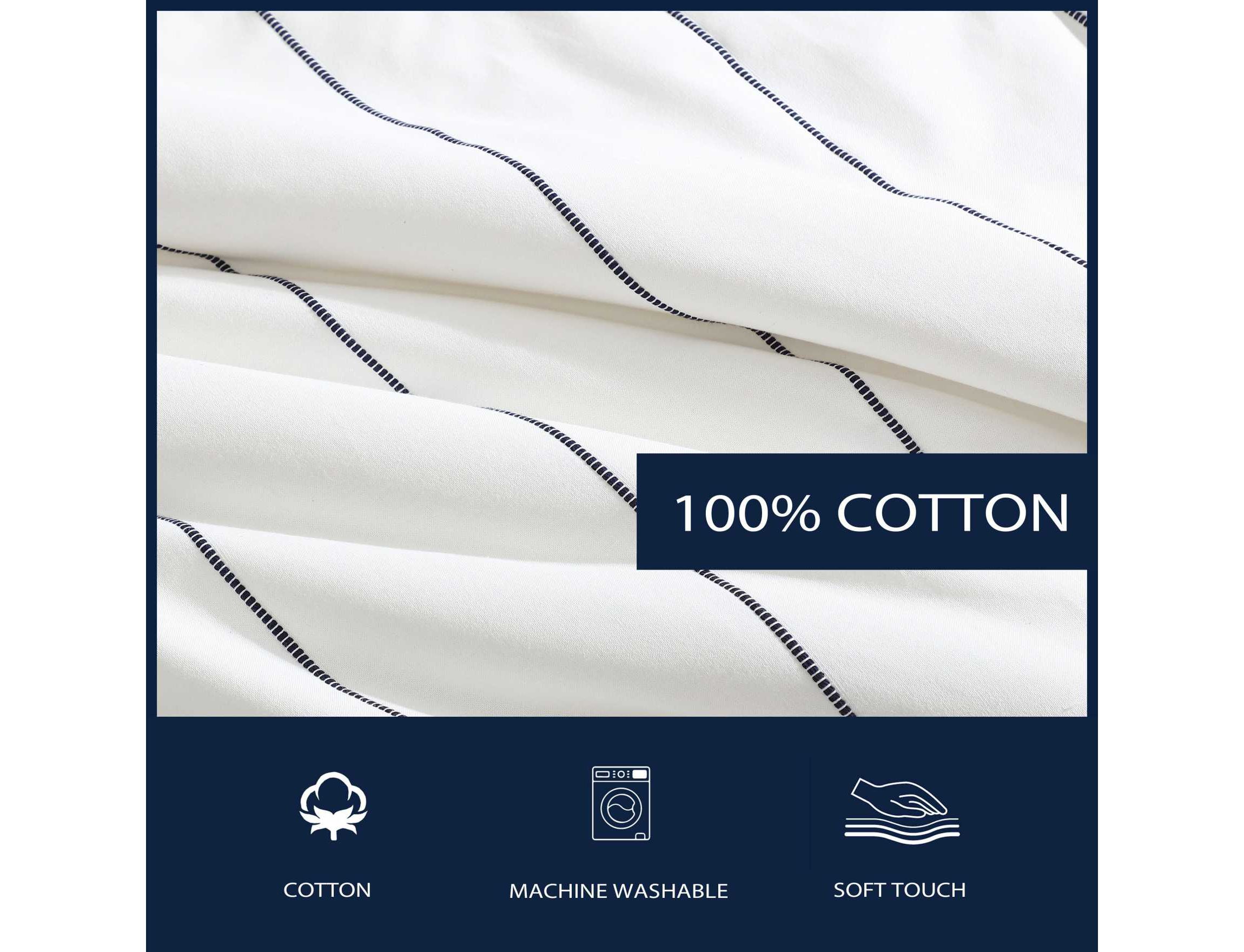 Naval Stripe Cotton Duvet Cover Set