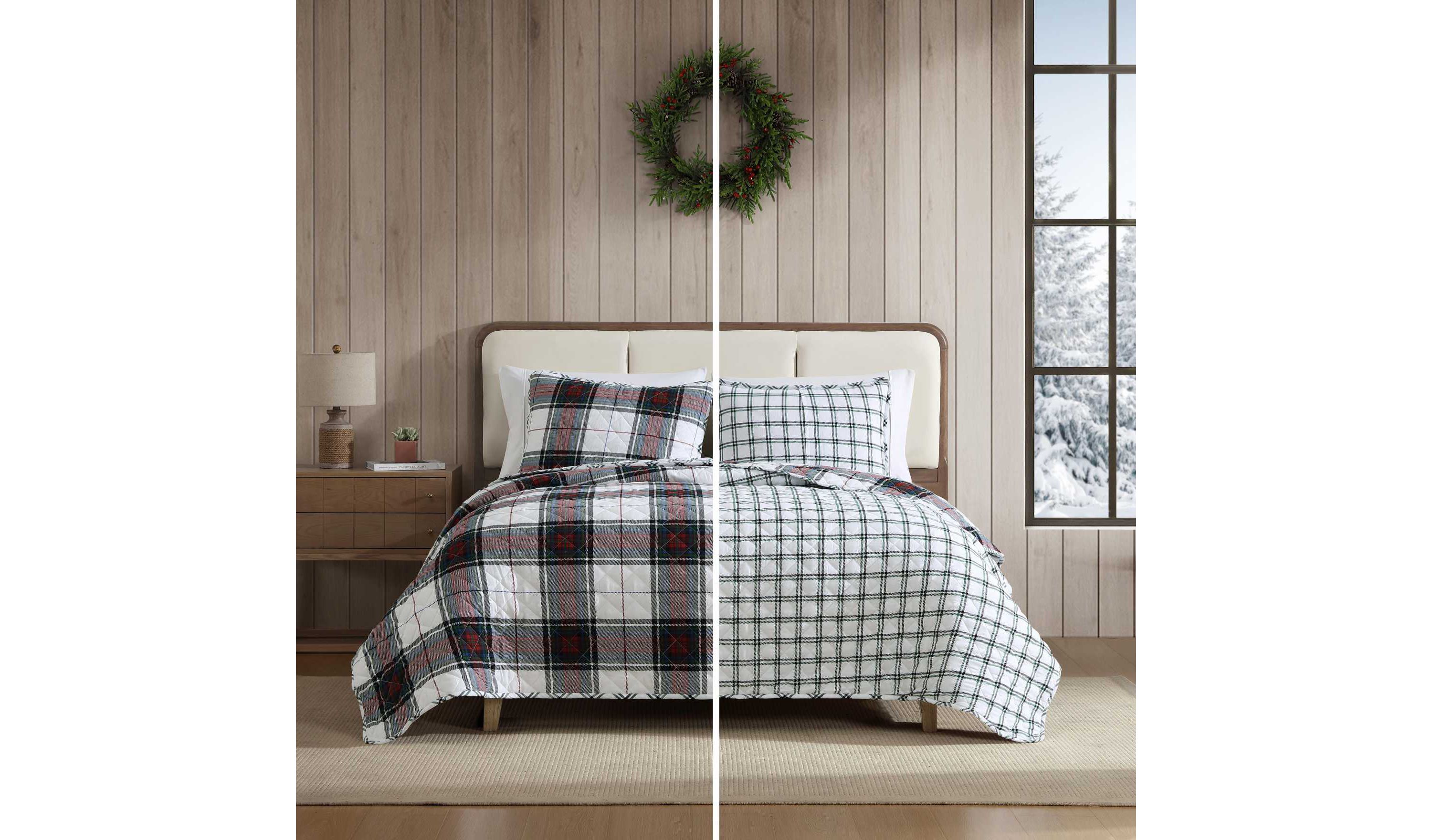 Holiday Plaid Cotton Quilt Set