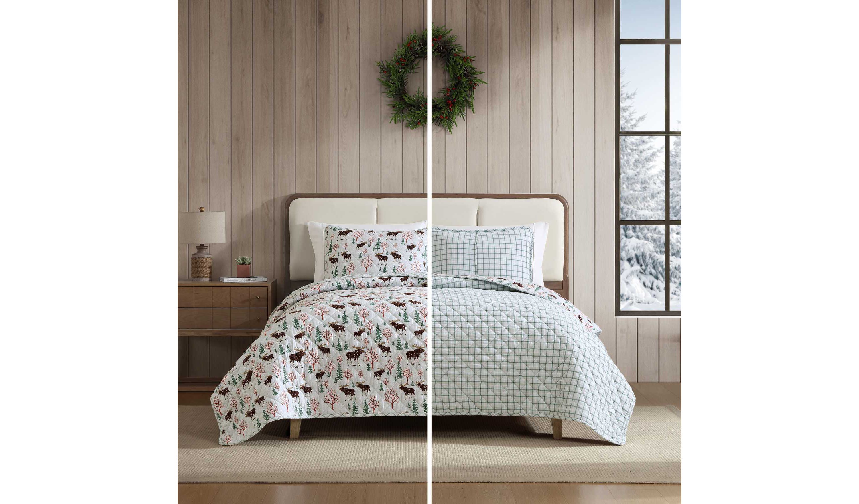 Mountain Moose Cotton Quilt Set