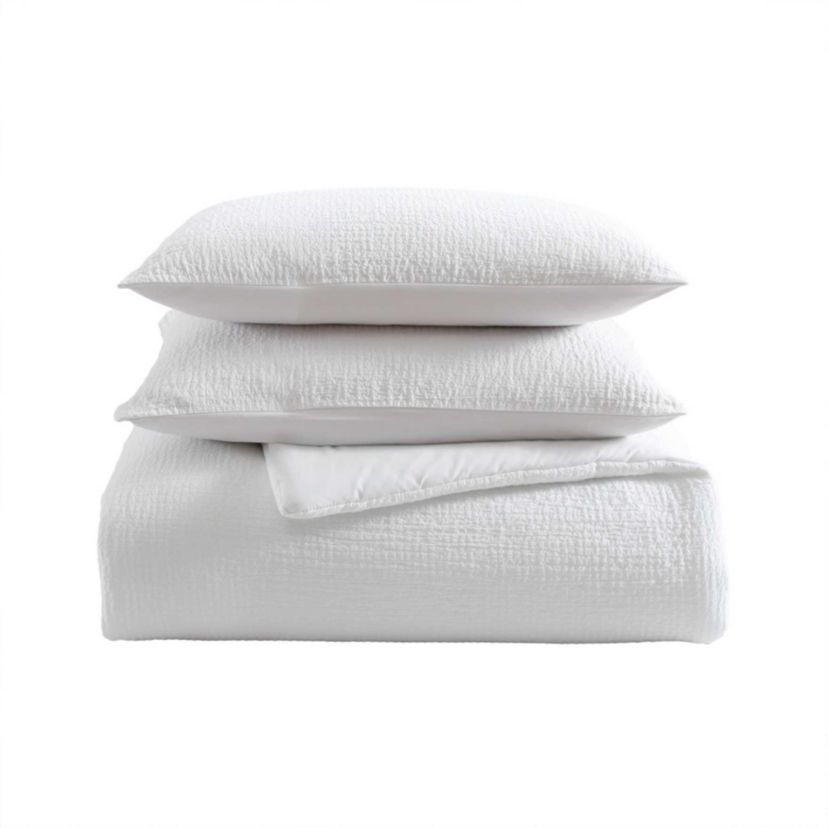 Puckered Texture Cotton Duvet Cover Set