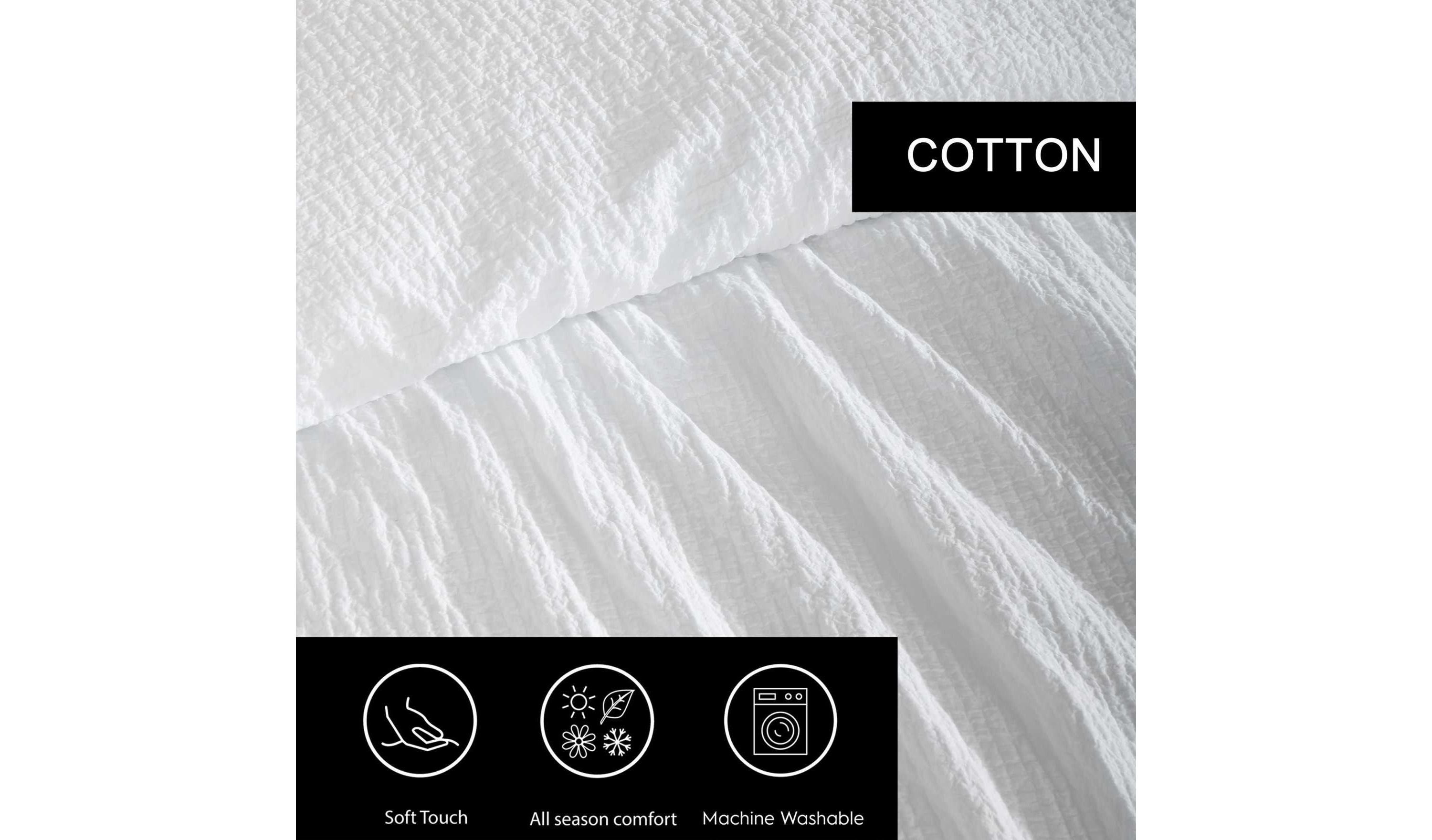 Puckered Texture Cotton Duvet Cover Set
