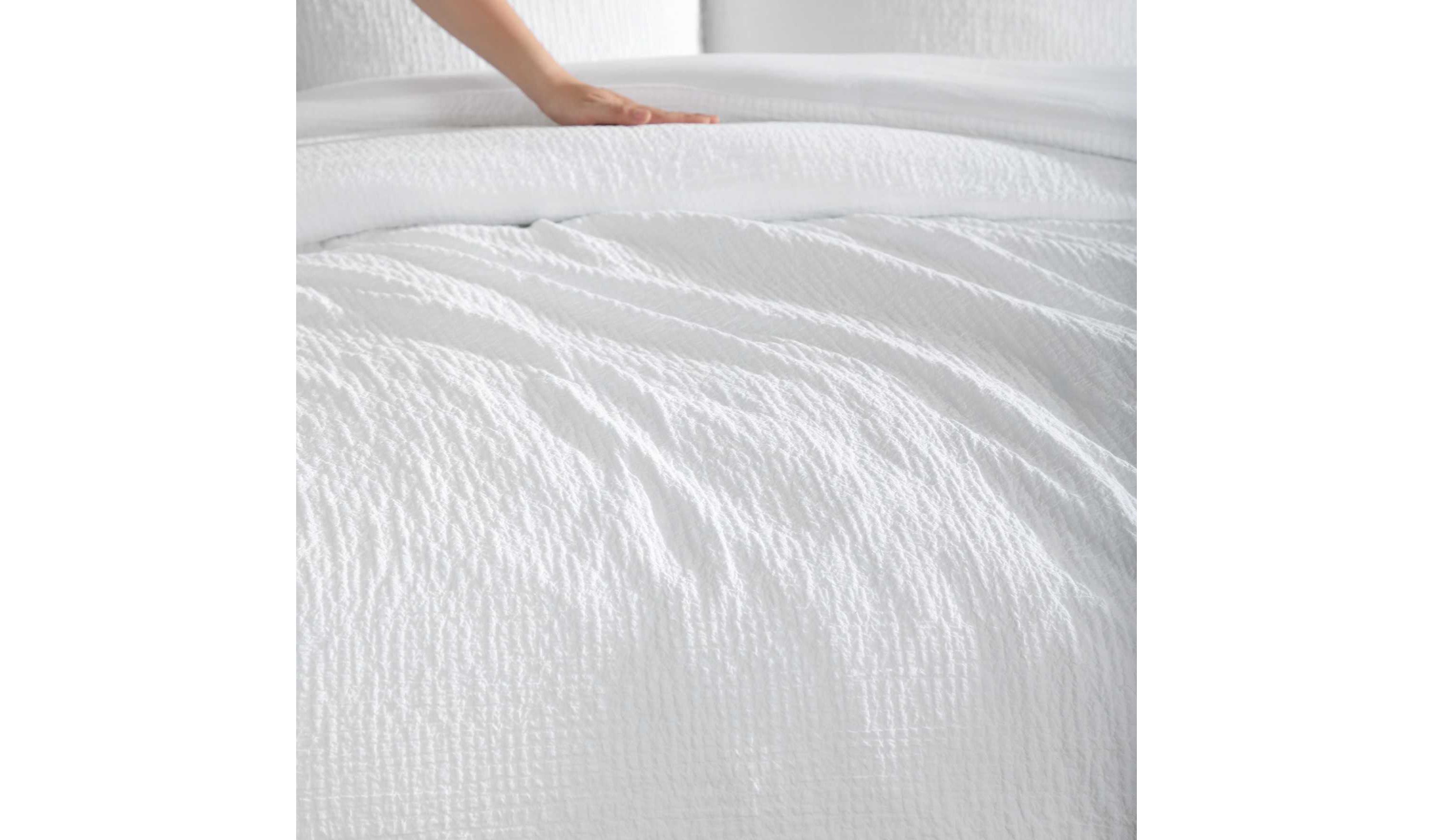 Puckered Texture Cotton Duvet Cover Set