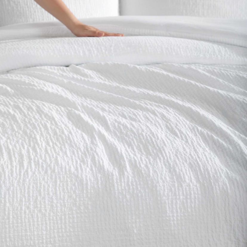 Puckered Texture Cotton Duvet Cover Set
