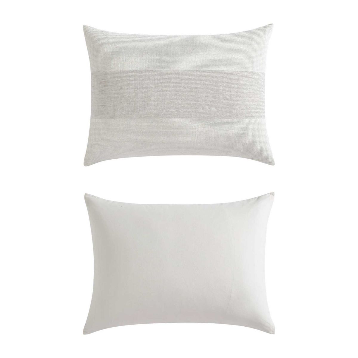 Chenille Waffle Stripe Cotton Blend Duvet Cover Set