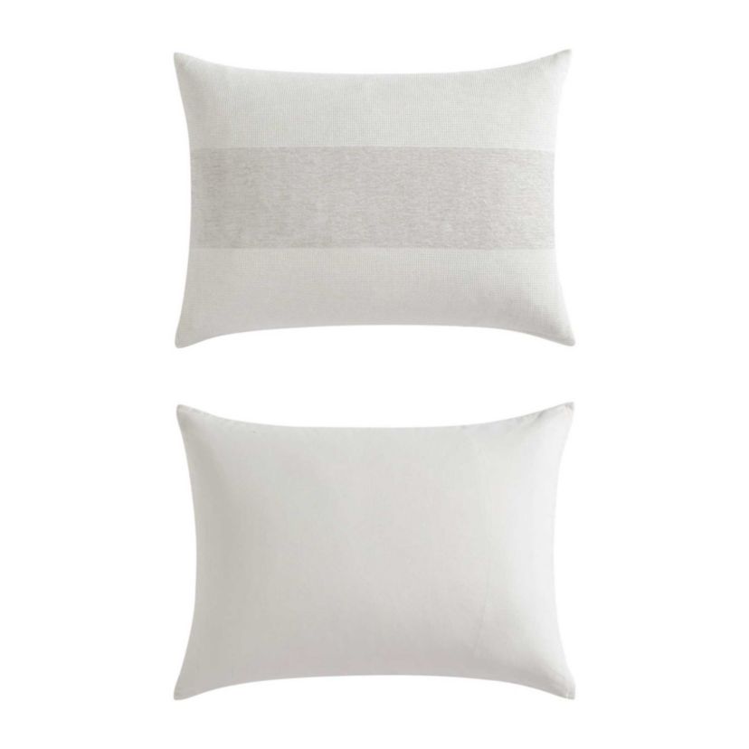 Chenille Waffle Stripe Cotton Blend Duvet Cover Set