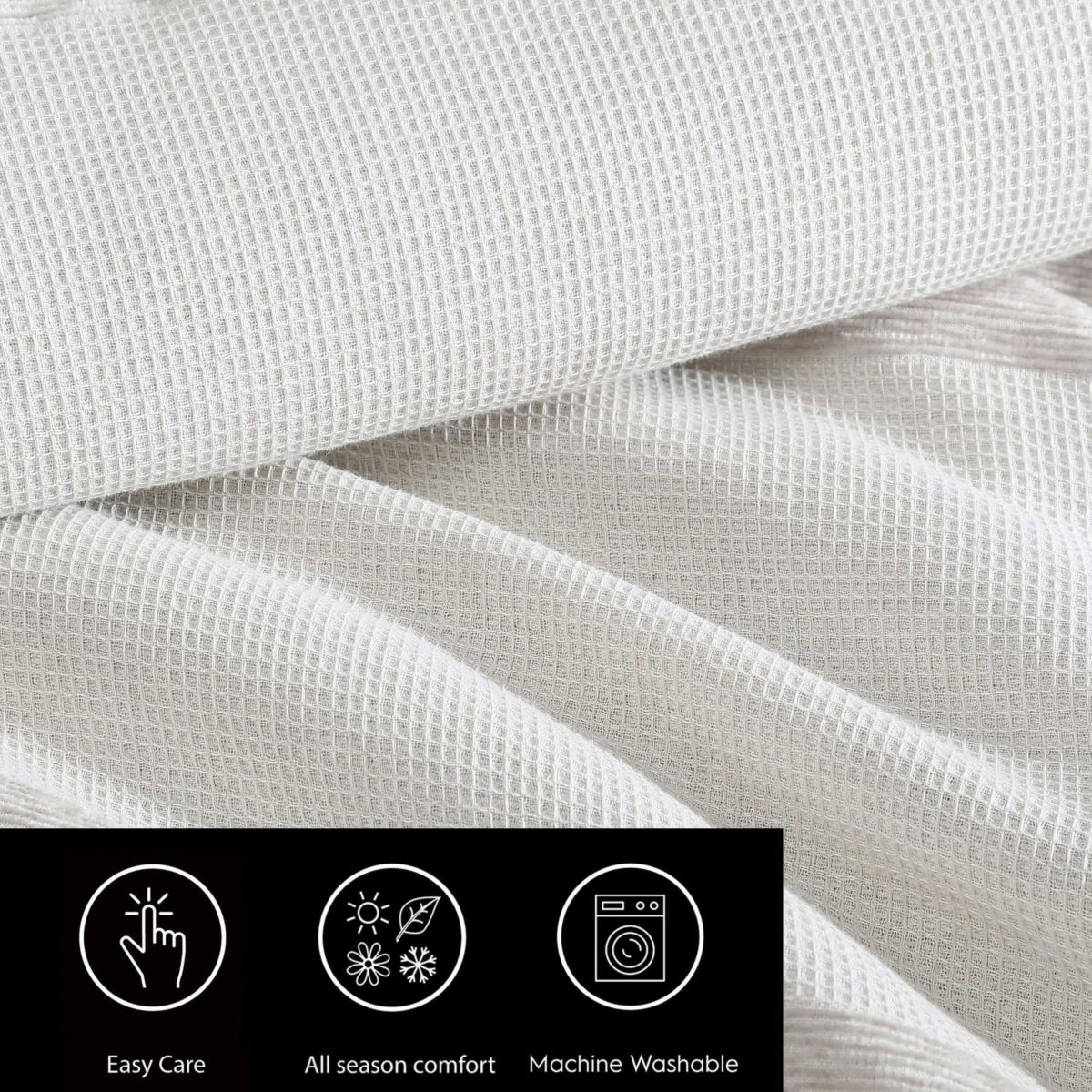 Chenille Waffle Stripe Cotton Blend Duvet Cover Set