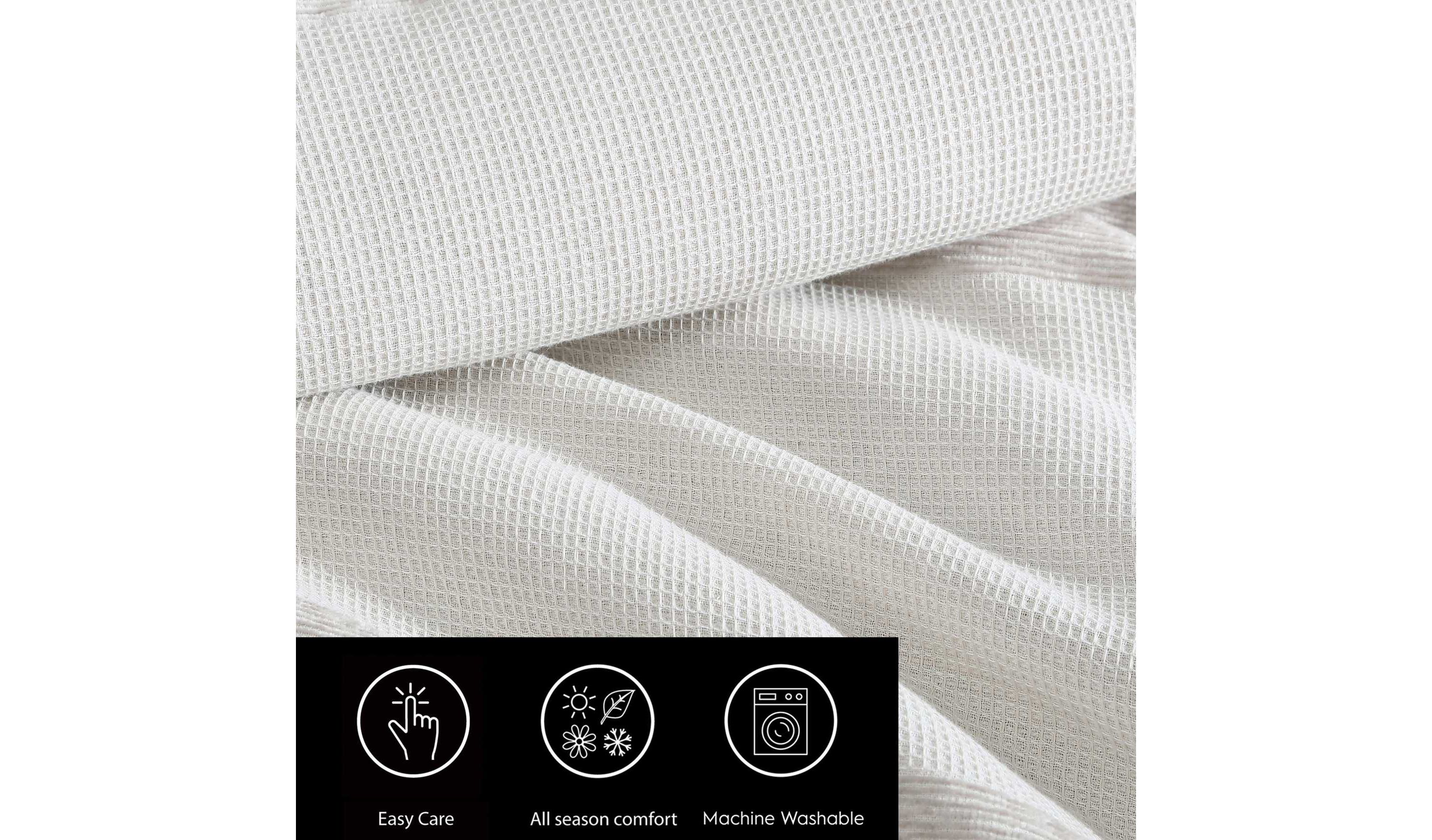Chenille Waffle Stripe Cotton Blend Duvet Cover Set