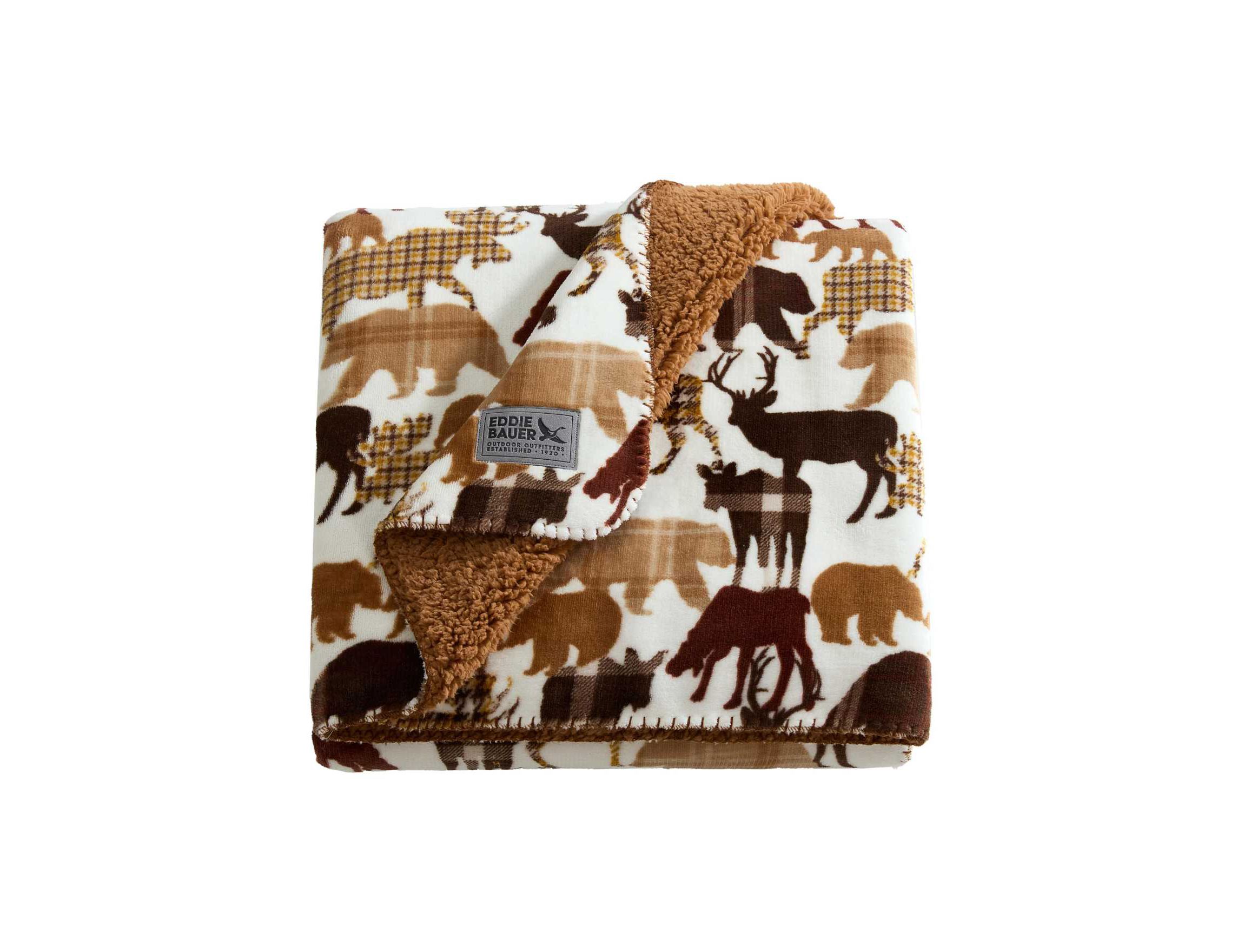Eddie Bauer Animal Plaids Reversible Microfiber Throw | Belk