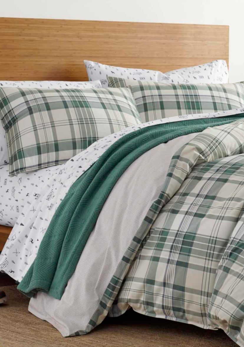  Timbers Plaid Cotton Comforter Sham Set