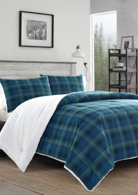 Eddie Bauer Monroe Plaid Flannel Sherpa Comforter Sham Set Belk