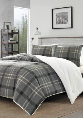 Eddie Bauer Yarrow Point Flannel Sherpa Comforter Sham Set Belk