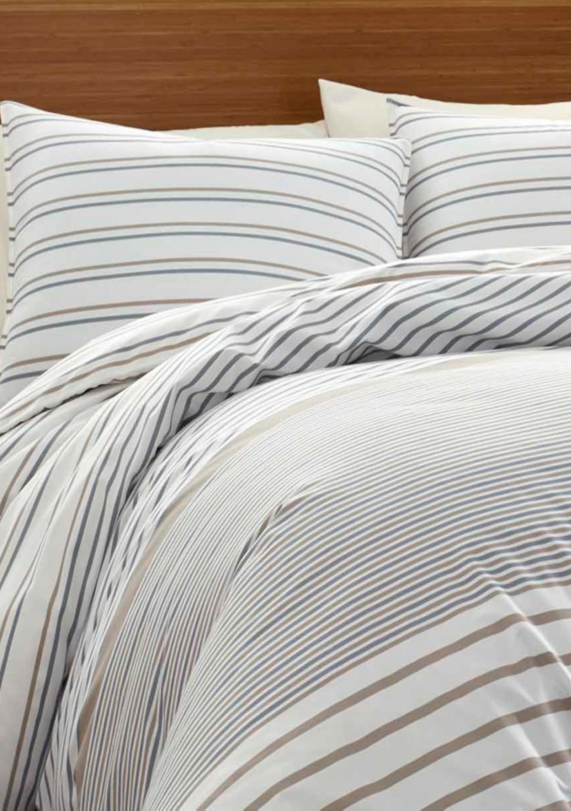 Cooper Stripe Cotton Duvet Cover Set