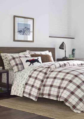 Eddie Bauer Riverdale Plaid Red Duvet Cover Set Belk