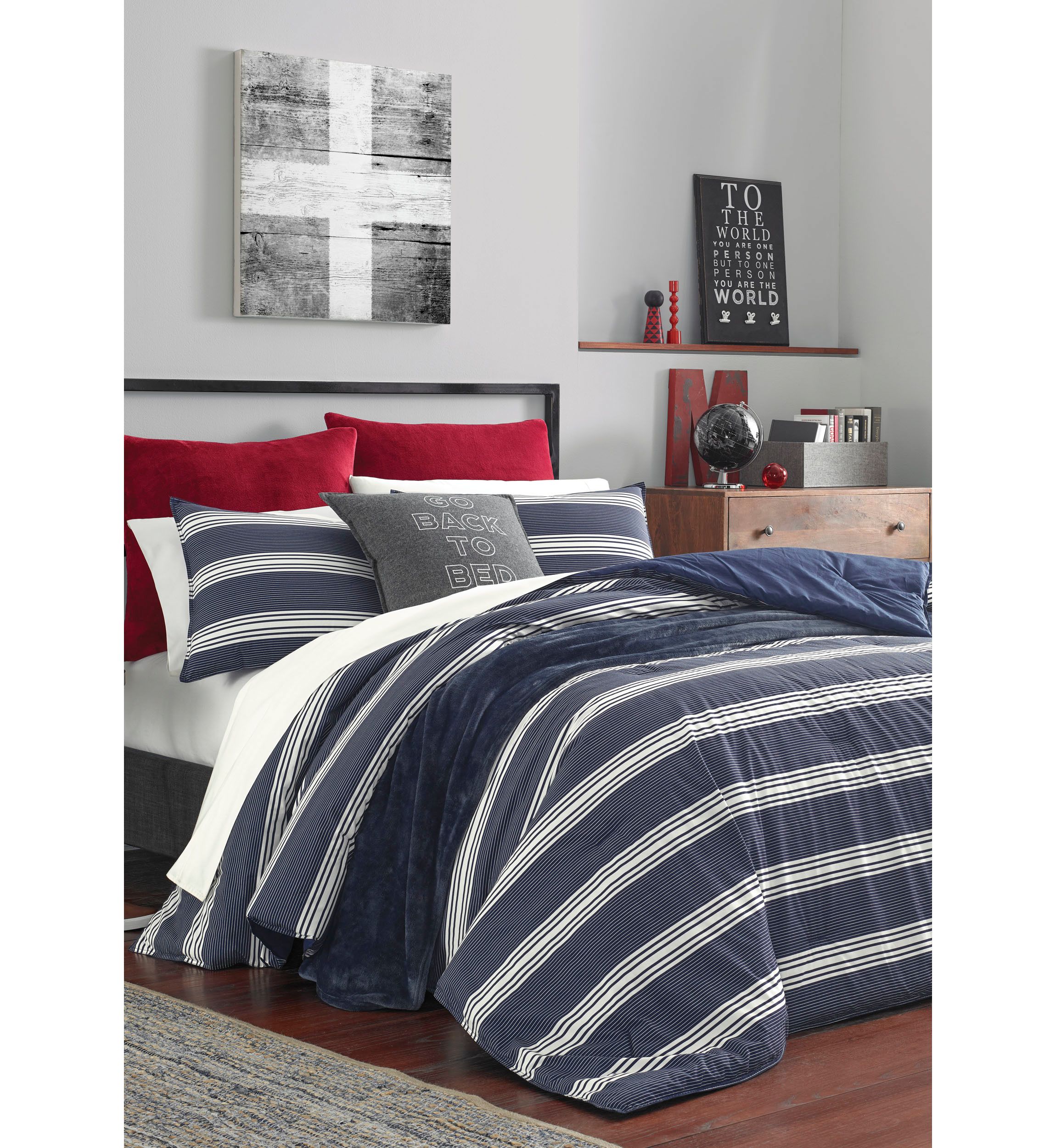 Craver Navy Cotton Duvet Cover Set