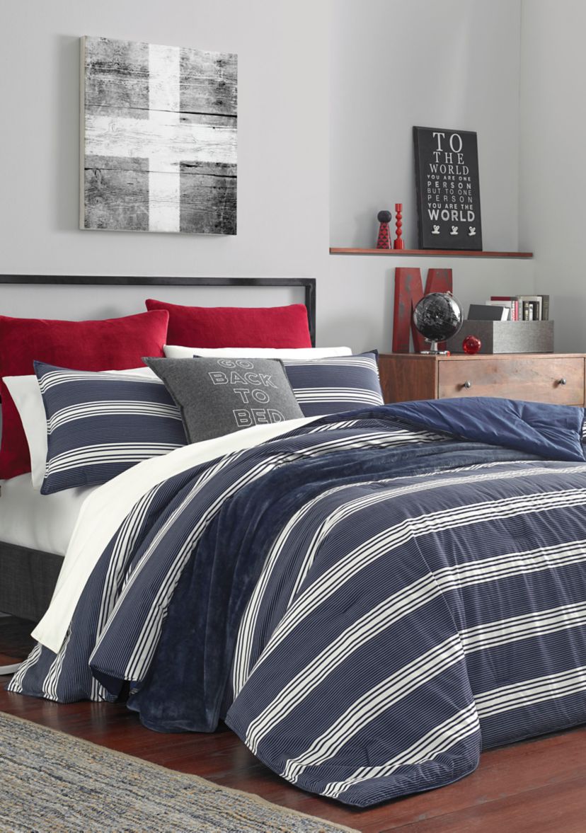Craver Navy Cotton Duvet Cover Set