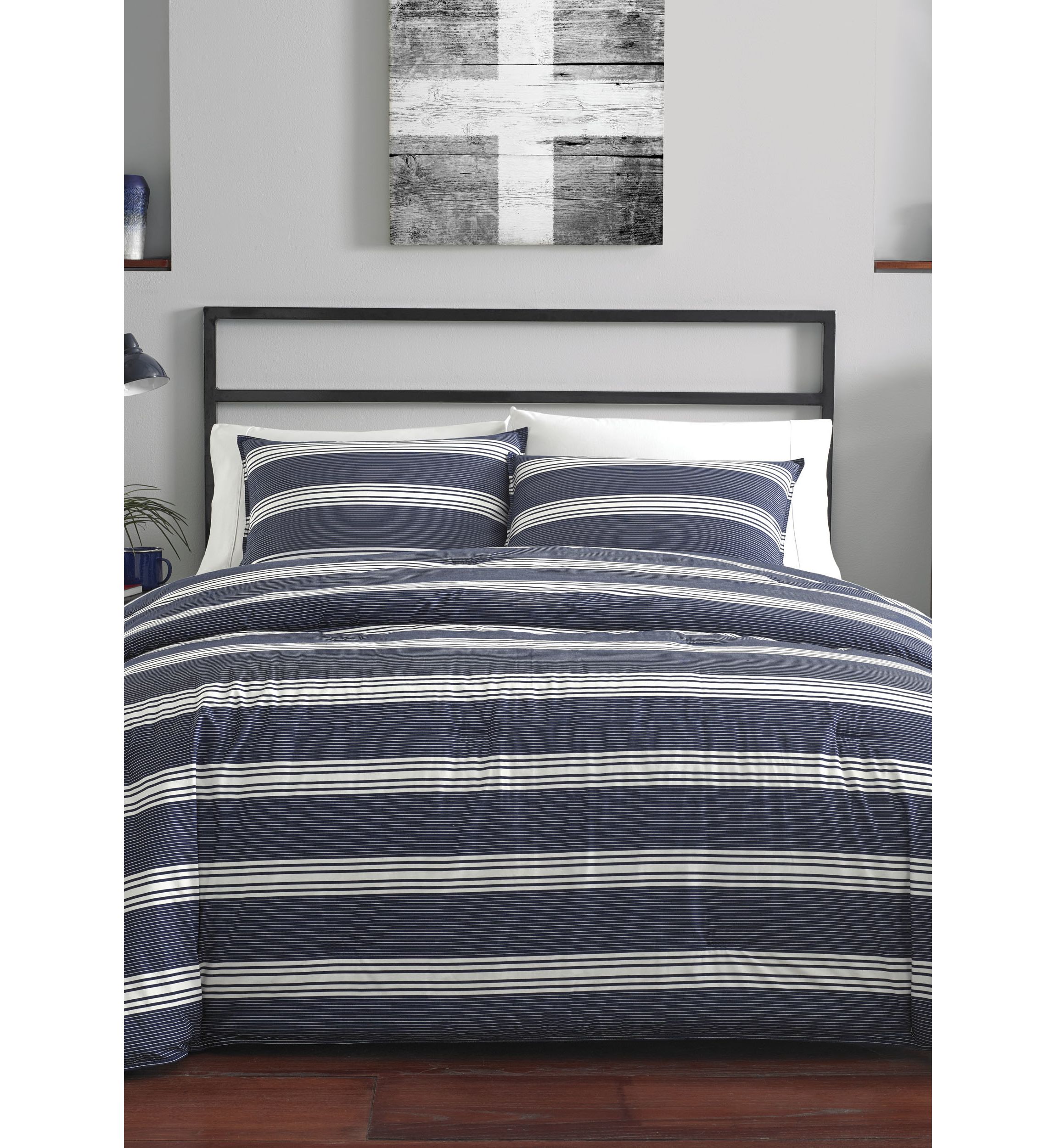Craver Navy Cotton Duvet Cover Set