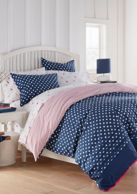 City Scene Yvie Navy Cotton Duvet Cover Set Belk