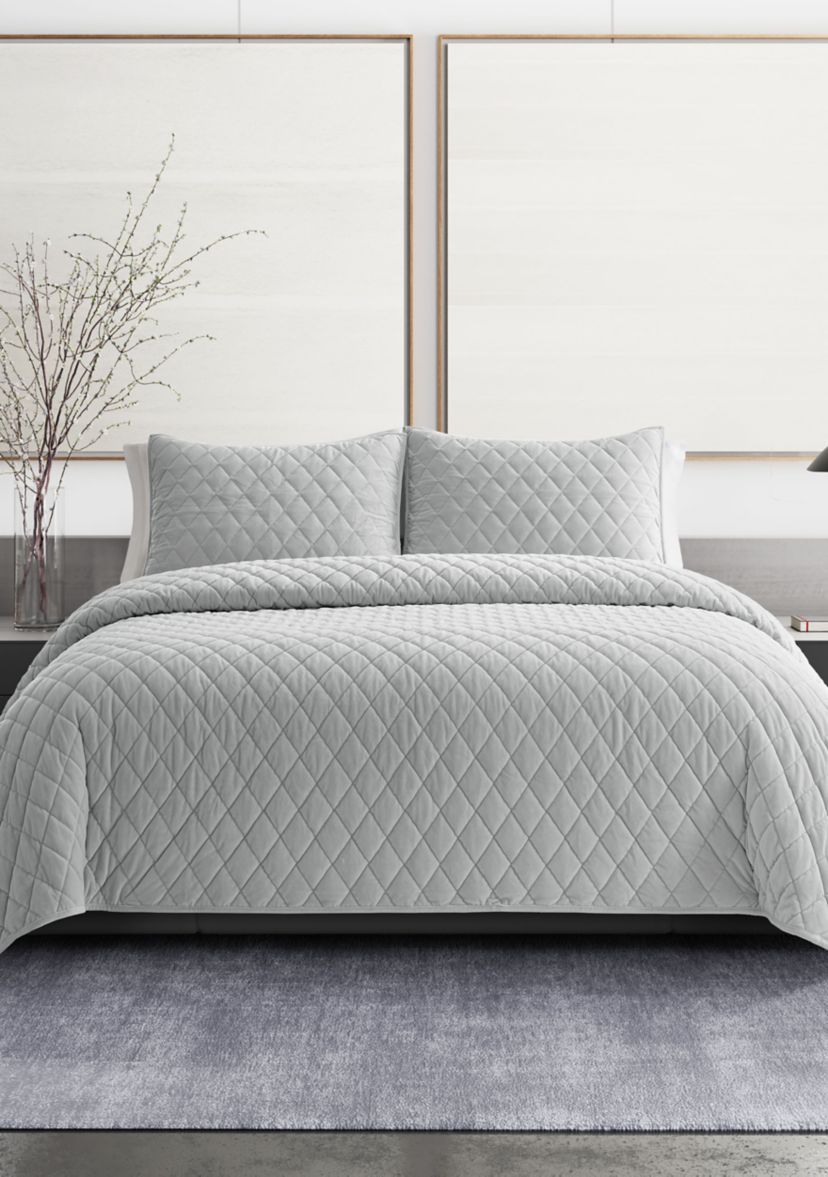 Diamond Velvet Quilt Sham Set