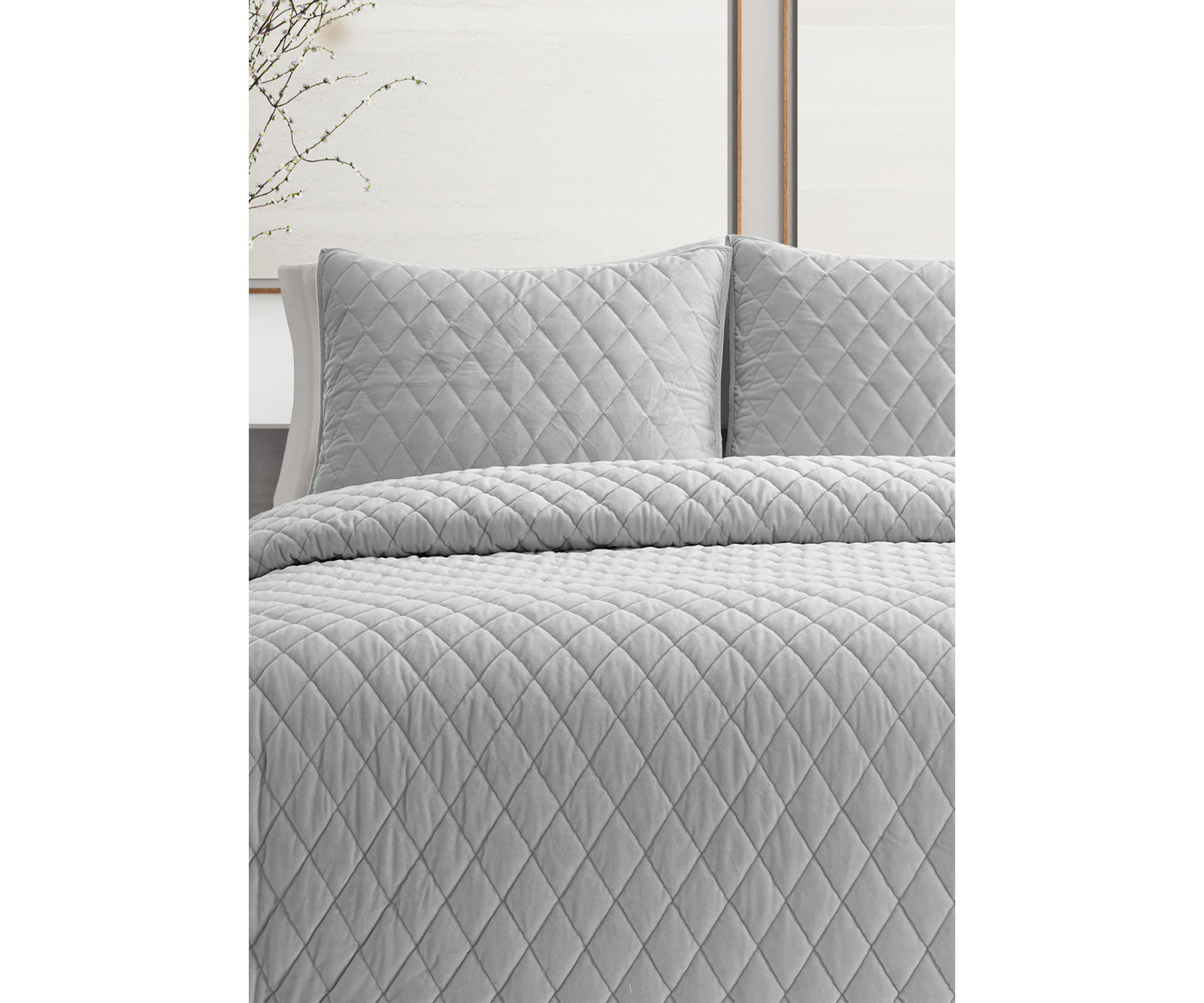 Diamond Velvet Quilt Sham Set