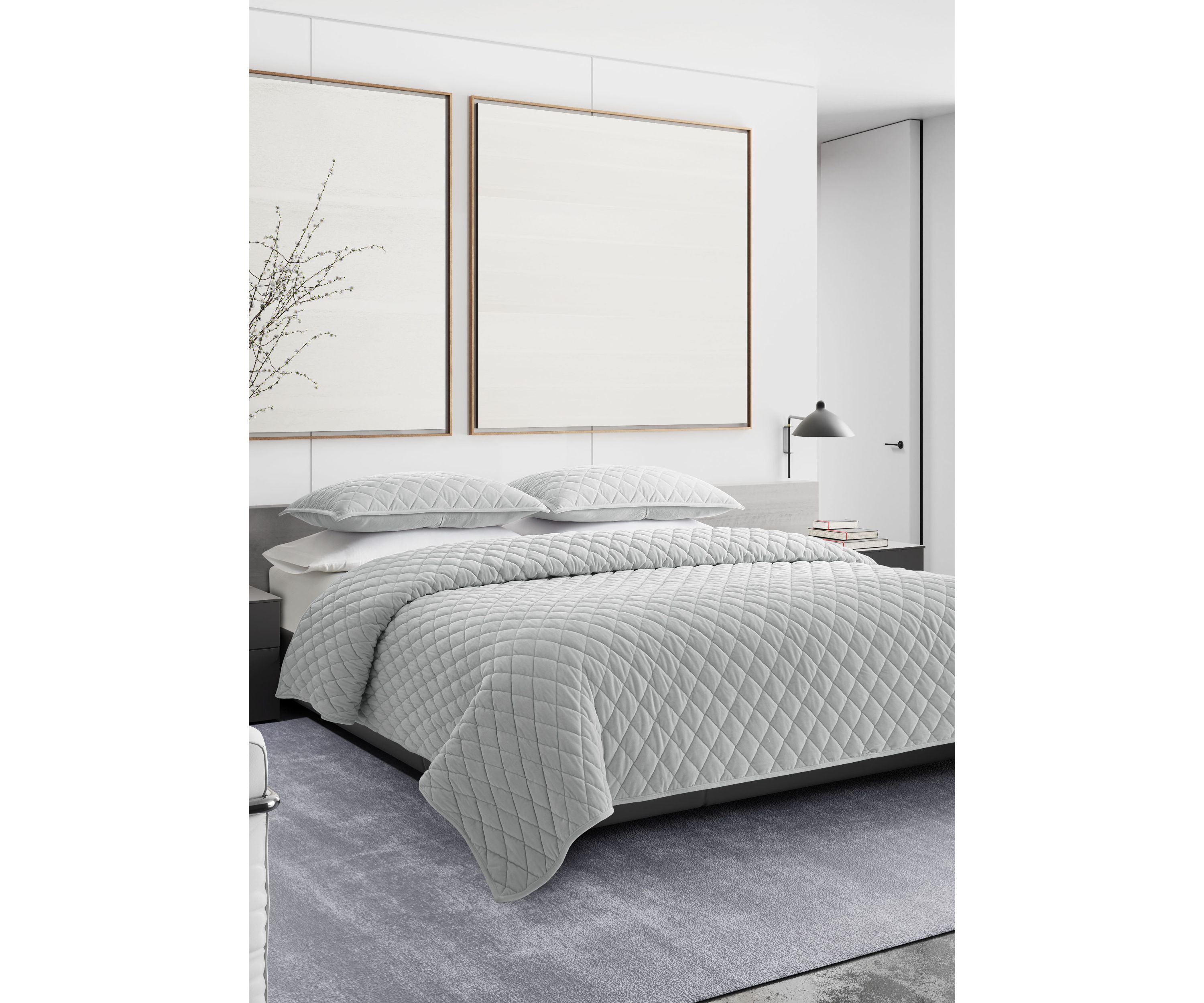 Diamond Velvet Quilt Sham Set