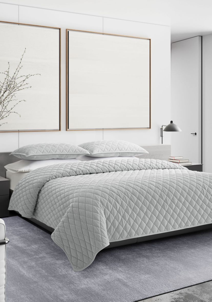 Diamond Velvet Quilt Sham Set