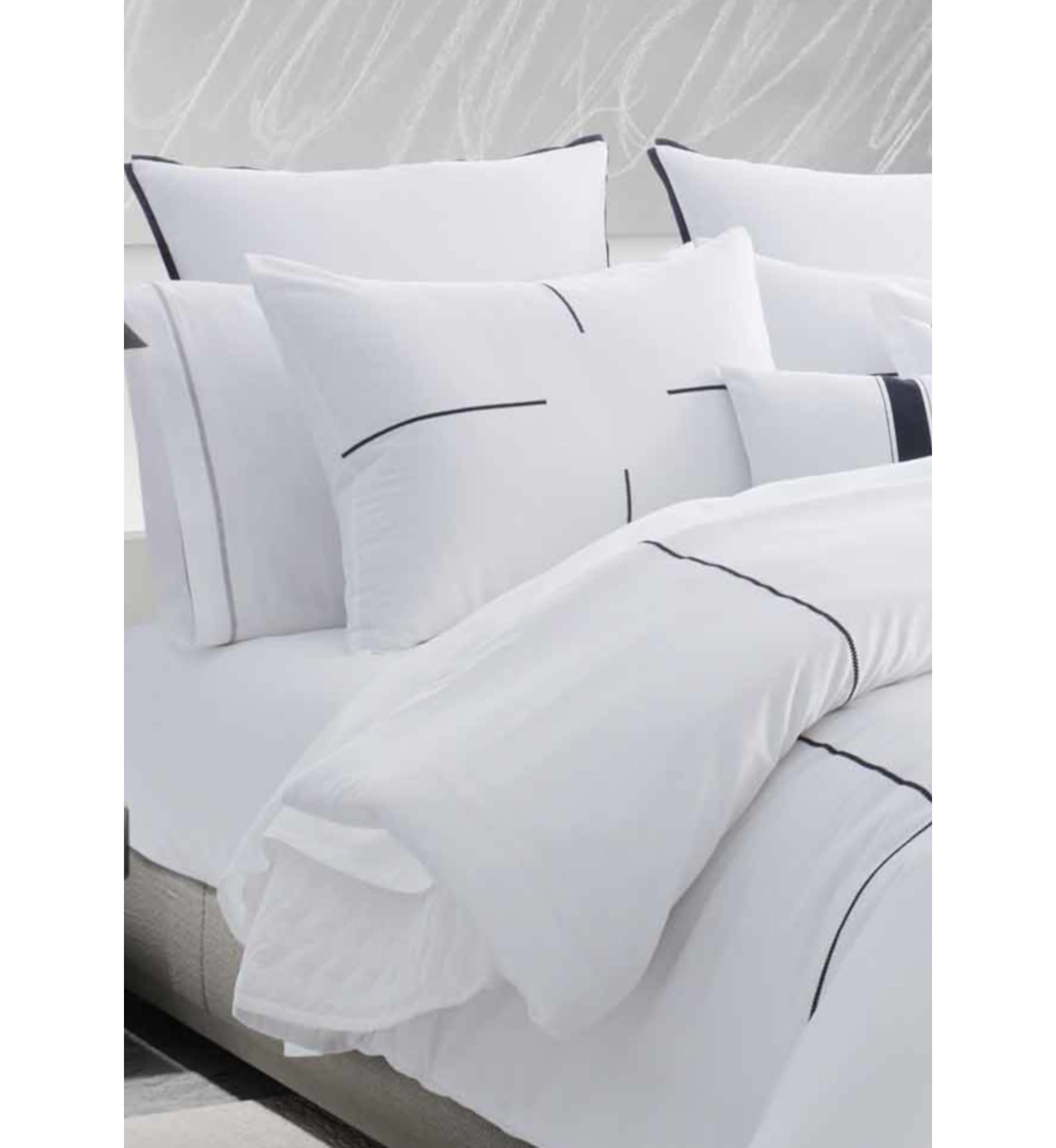 Zig Zag Cotton Sateen Duvet Cover Set