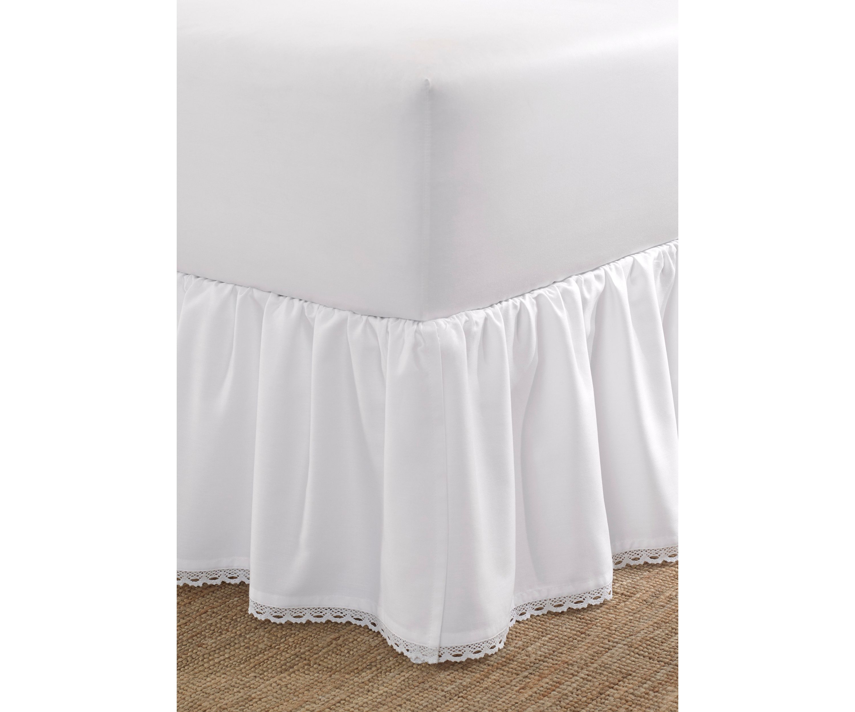 Crochet Ruffle Cotton Sateen Ruffled Bedskirt