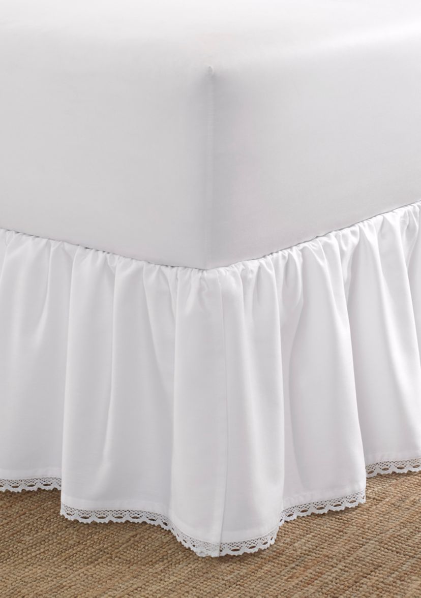Crochet Ruffle Cotton Sateen Ruffled Bedskirt