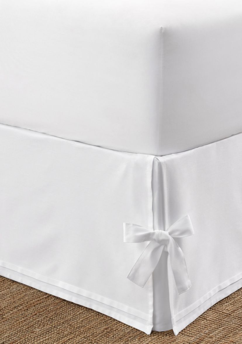 Corner Ties Cotton Sateen Tailored Bedskirt
