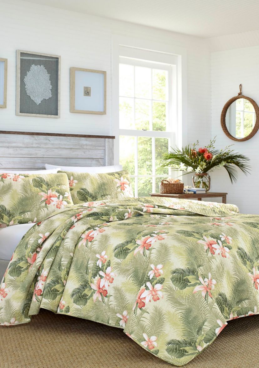 Tropical Orchid Quilt Sham Set
