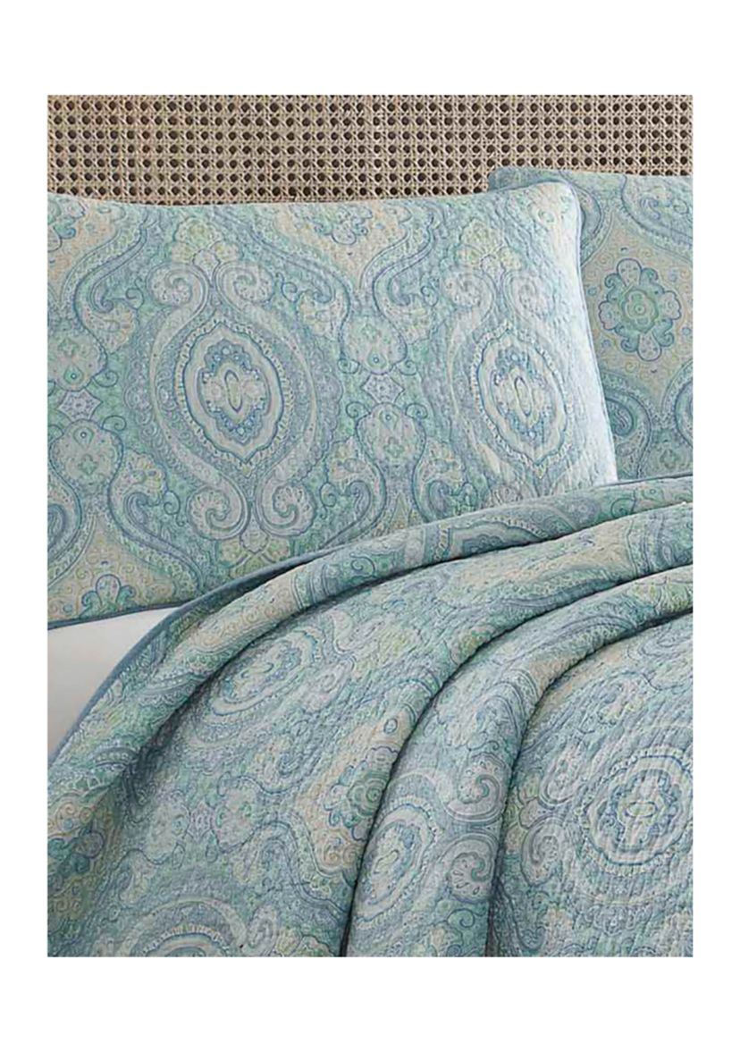 Turtle Cove 3-Piece Paisley Cotton Quilt Set