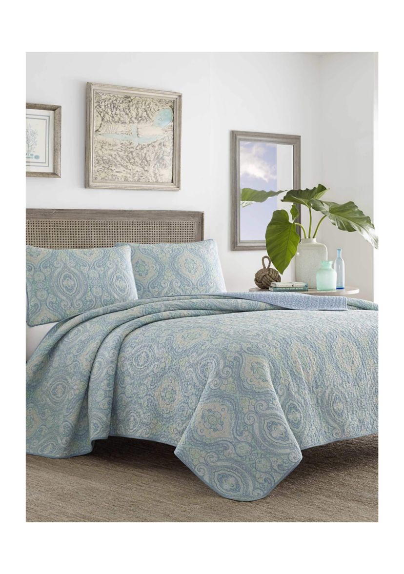 Turtle Cove 3-Piece Paisley Cotton Quilt Set