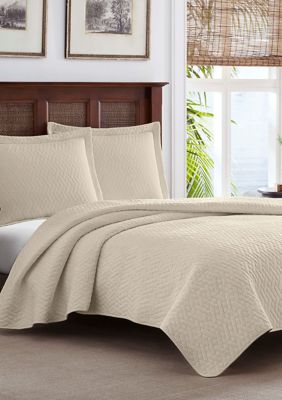 Tommy Bahama Solid Cotton Quilt Set