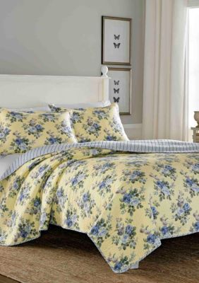 laura ashley joy gray lemon quilt se