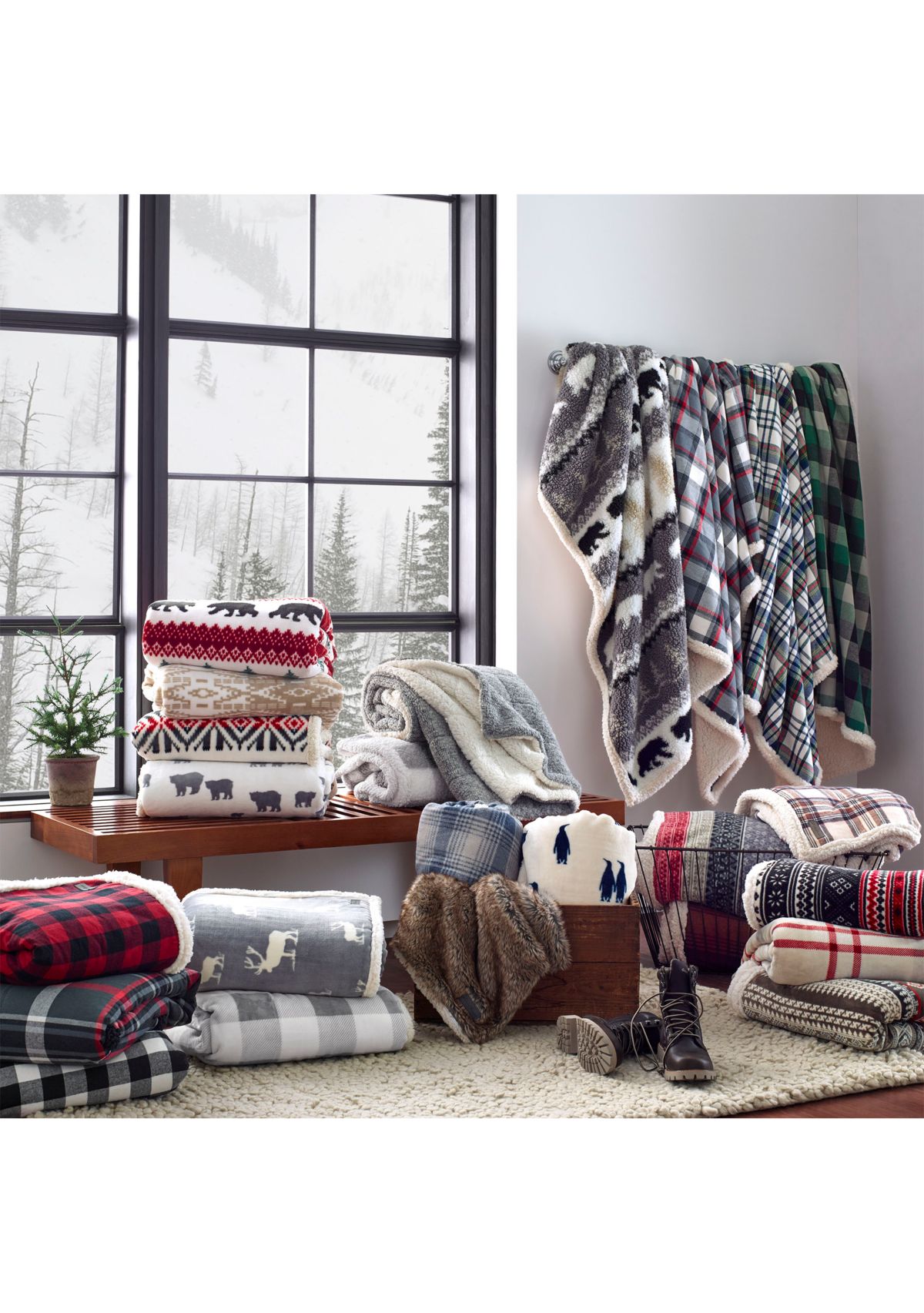 Fair Isle Khaki Throw