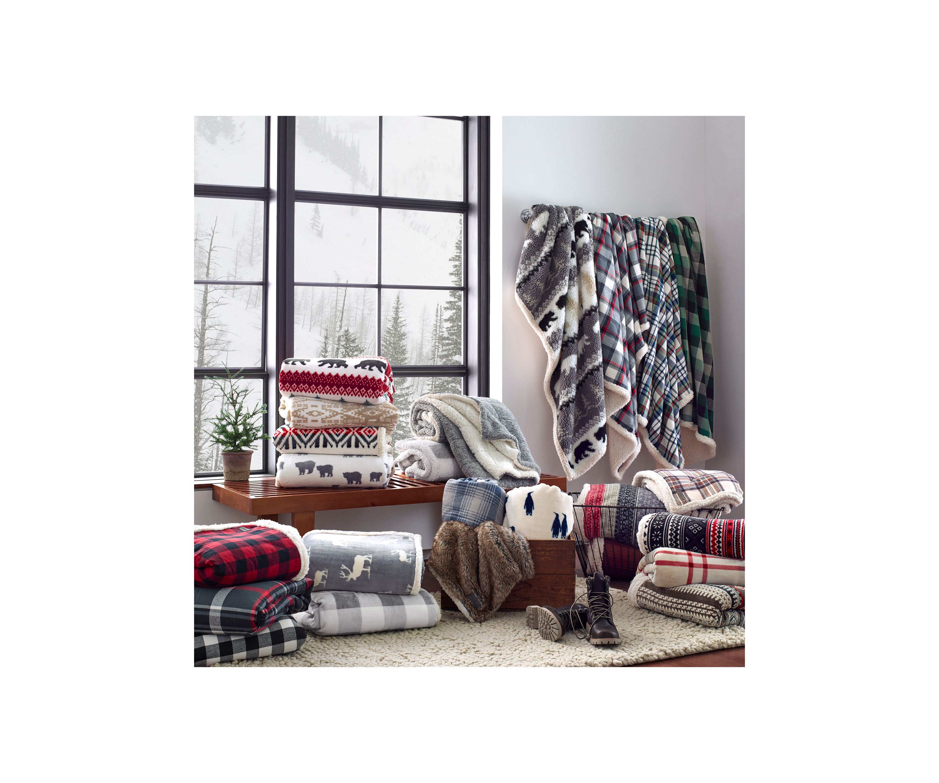 Fair Isle Khaki Throw