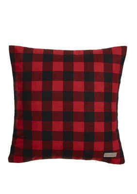 Cabin Plaid Flannel Sherpa Throw Pillow