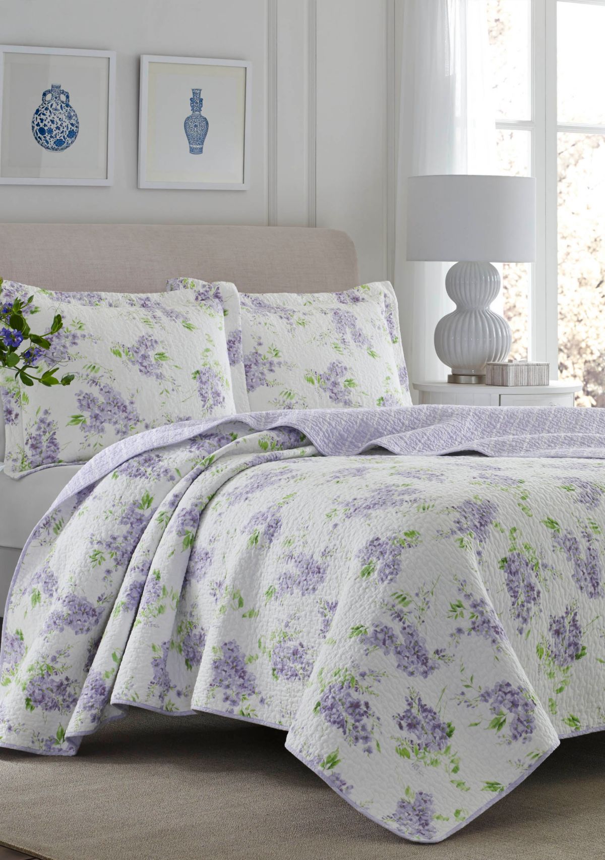 Twin Keighley Lt/Pastel Purple Quilt Set