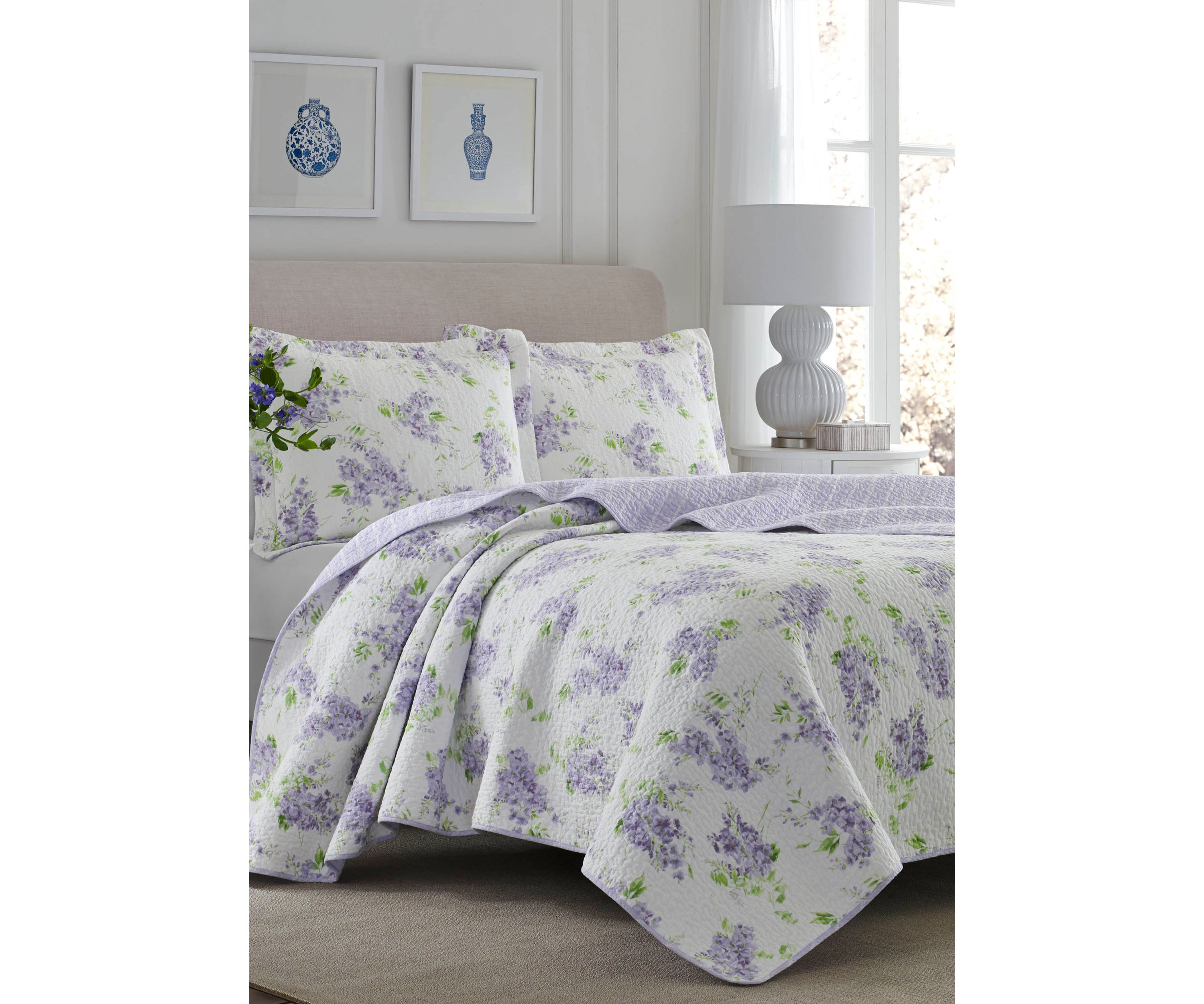 Twin Keighley Lt/Pastel Purple Quilt Set