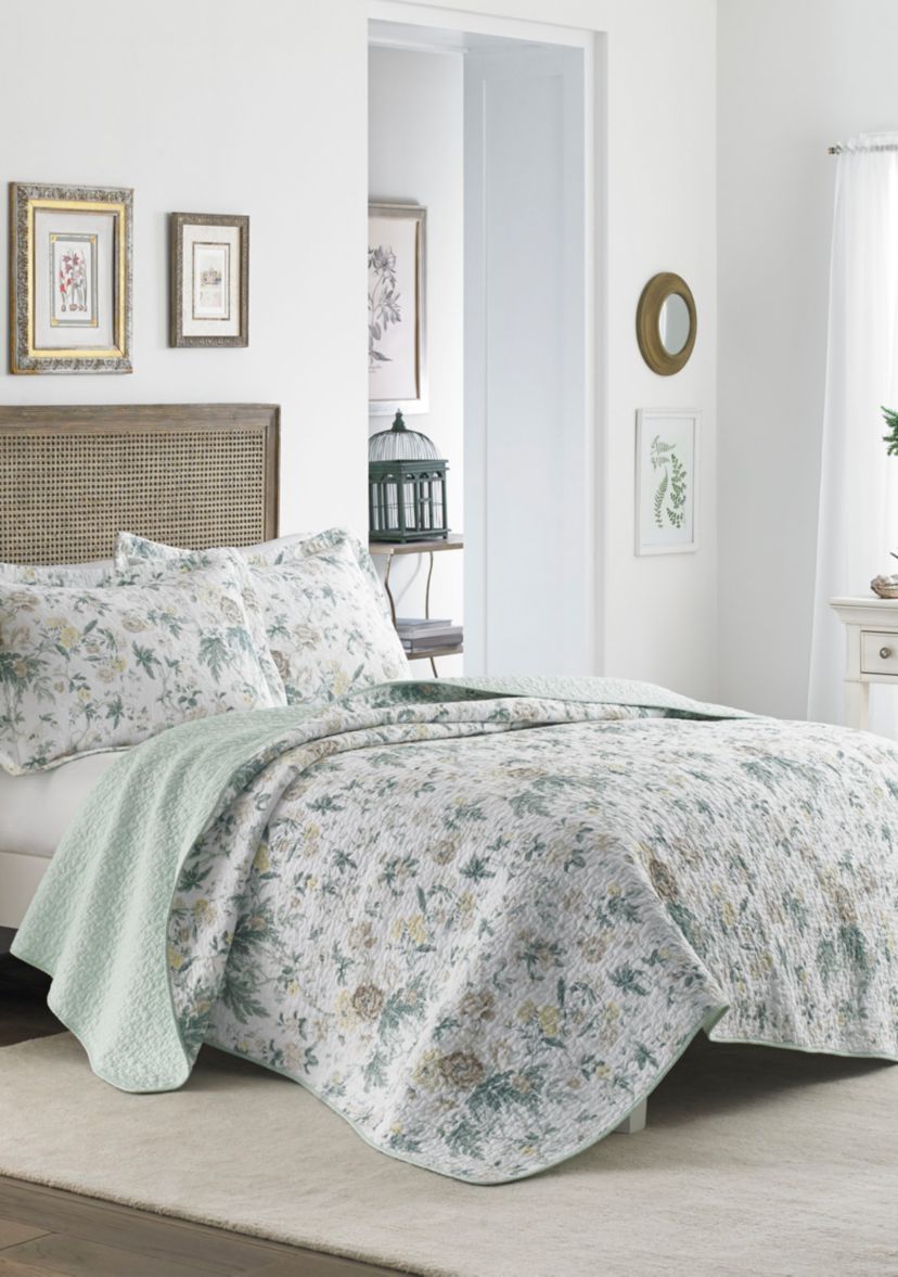 Breezy Floral Gray Quilt Set