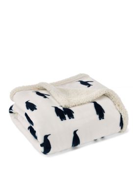 elite home products velvet plush fleece print thro