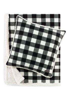 Cabin Plaid Cotton Throw & Pillow Set