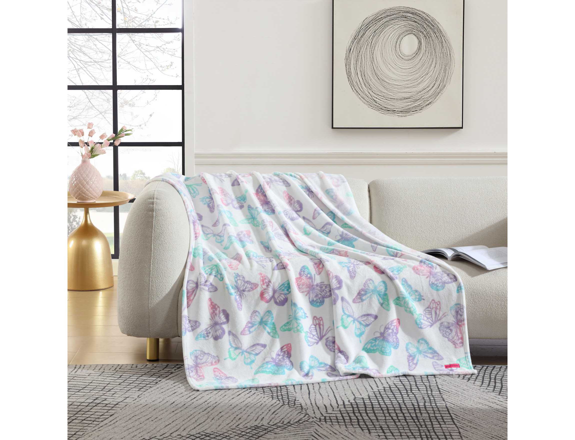 Butterfly Rainbow Microfiber Throw Open Stock