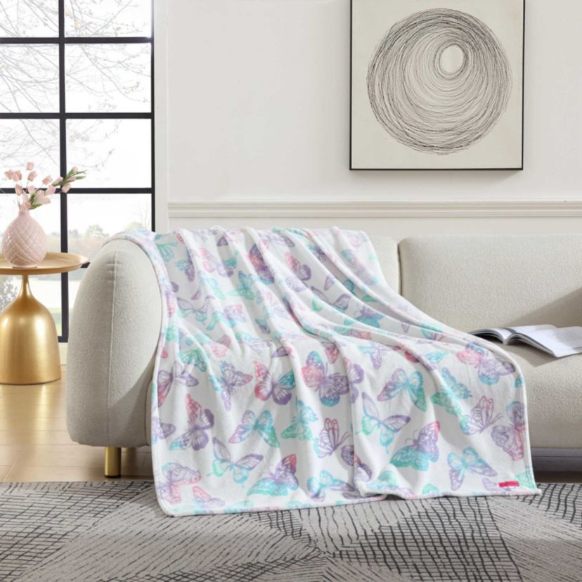 Butterfly Rainbow Microfiber Throw Open Stock