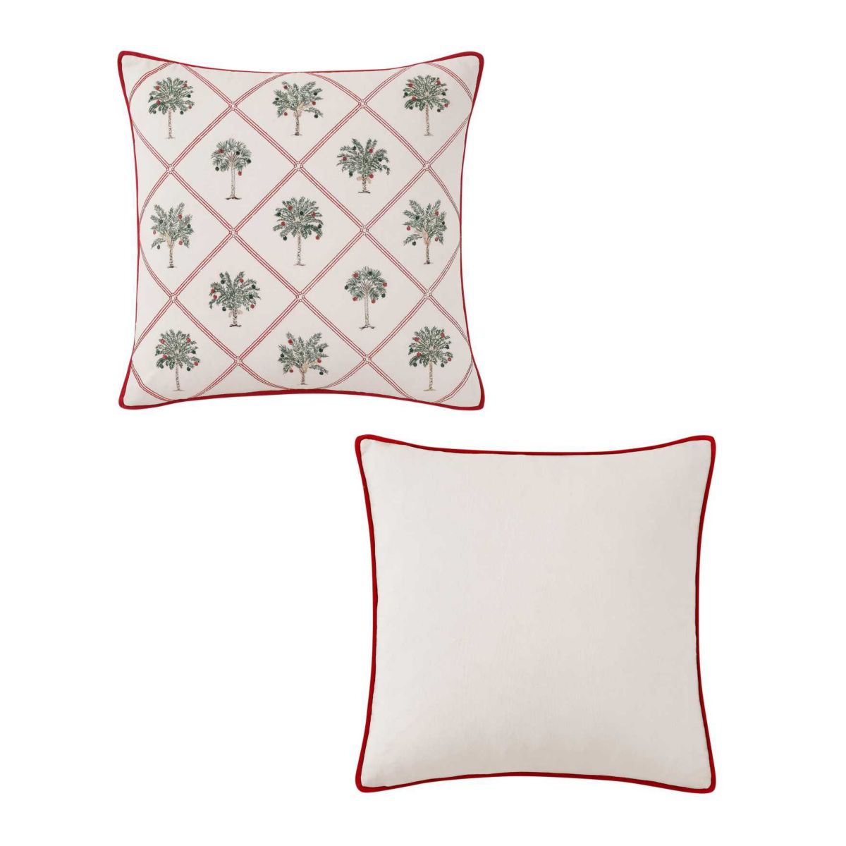 Palm Tree Trellis Cotton Decorative Pillow