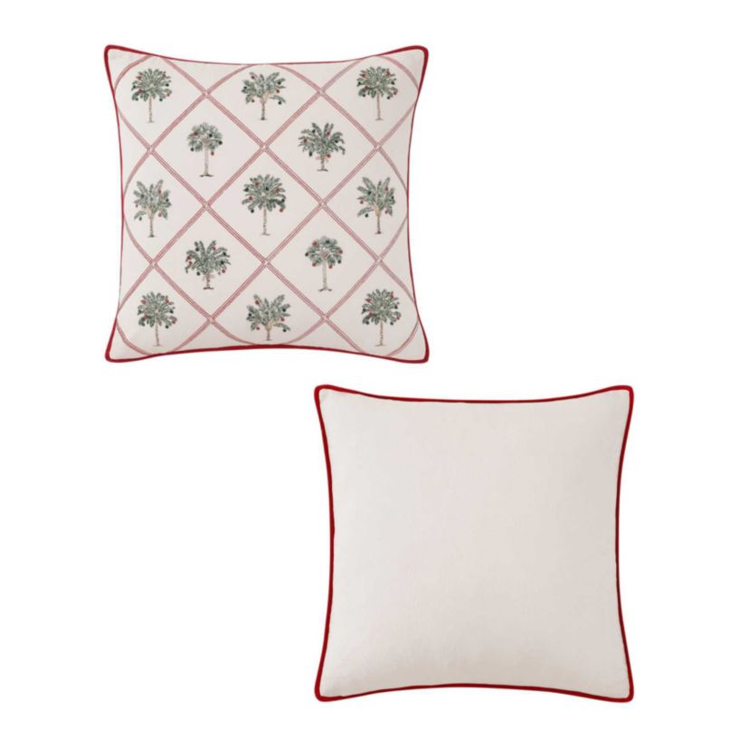 Palm Tree Trellis Cotton Decorative Pillow