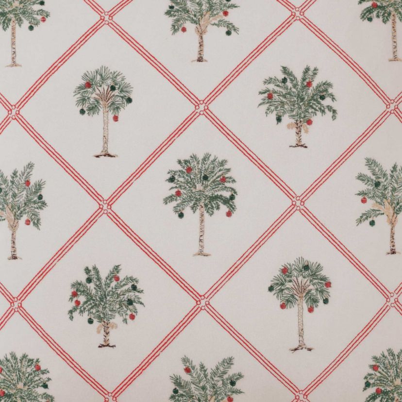 Palm Tree Trellis Cotton Decorative Pillow