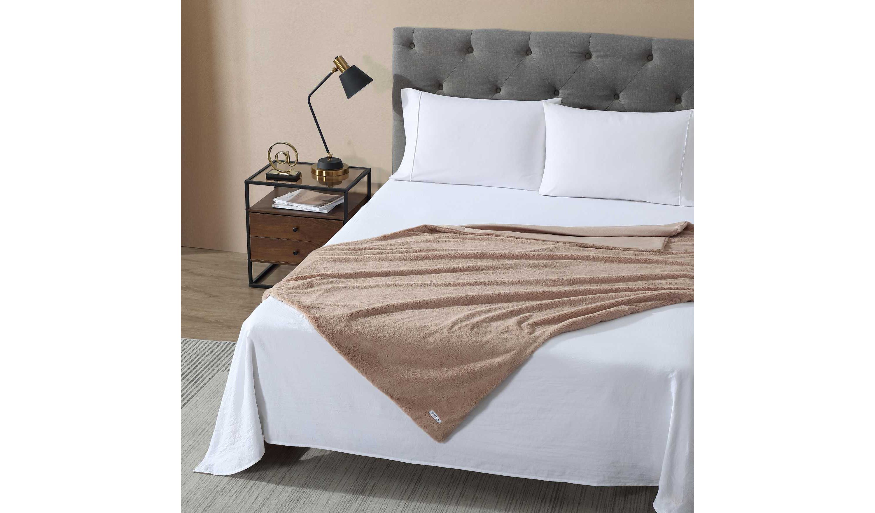 KCRFaux Fur Solid Microfiber Throw