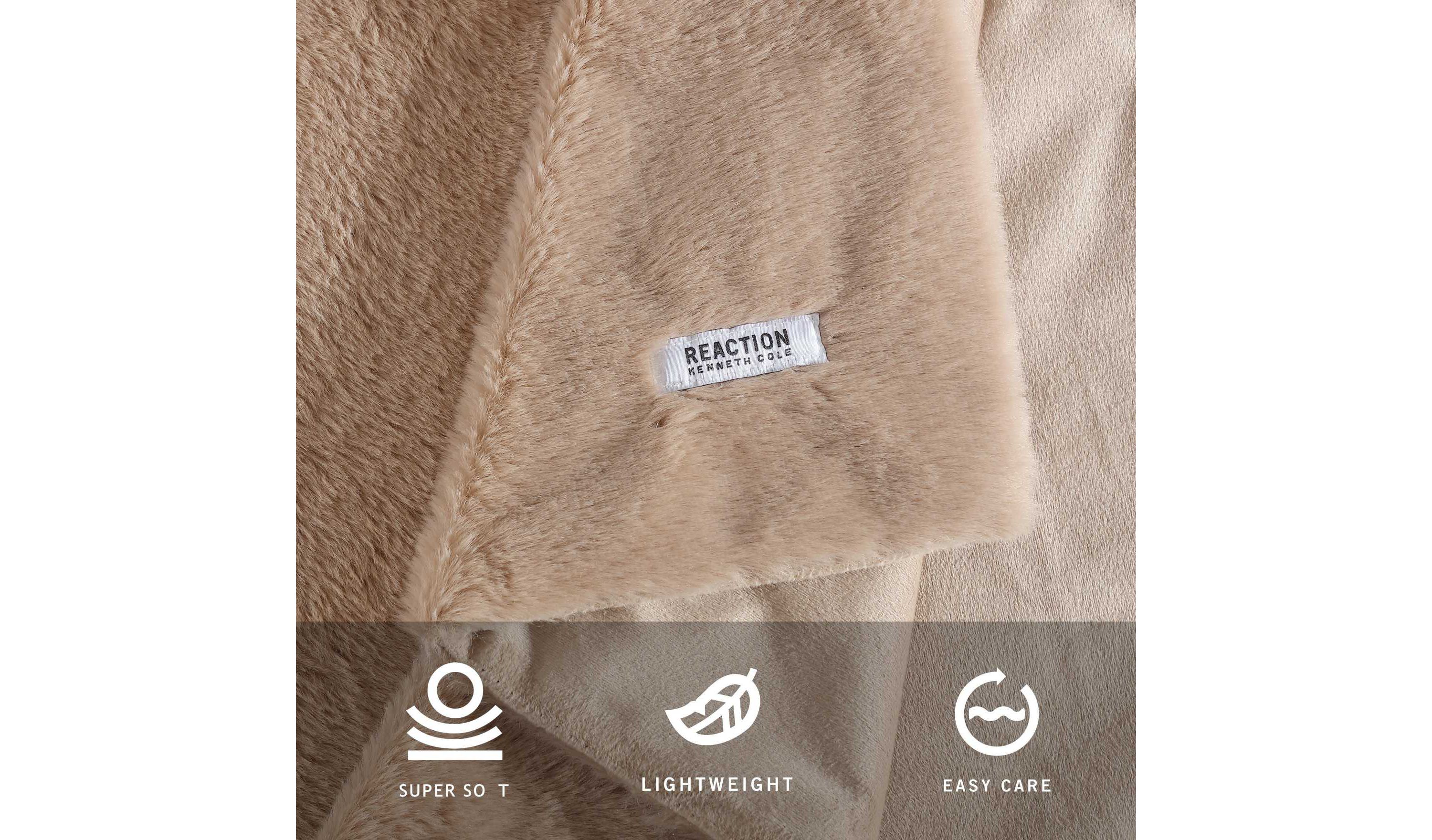 KCRFaux Fur Solid Microfiber Throw