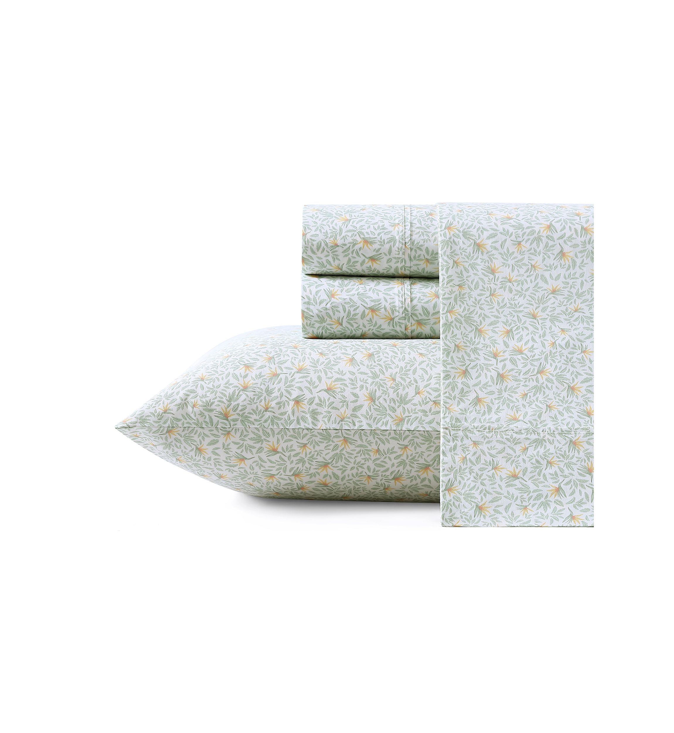 Crane Flower Cotton Cooling Sheet Set